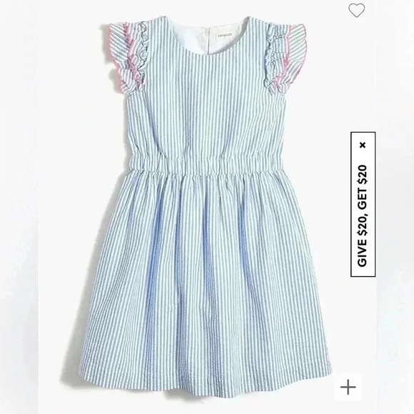 J. Crew Crewcuts Girls Blue & White Seersucker Dress size 2 - Picture 1 of 3